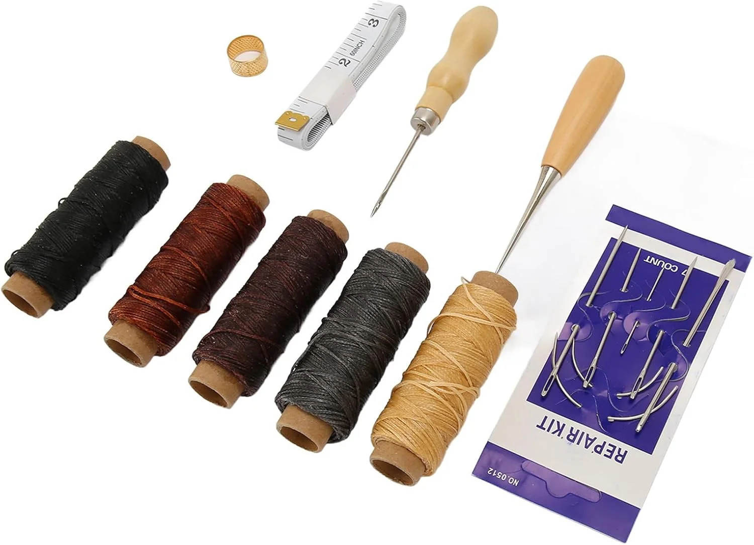 ابزار چرم دوزی شامل انگشتانه، سوزن های مختلف و کیت تعمیر چرم ابزار چرم دوزی شامل انگشتانه، سوزن های مختلف و کیت تعمیر چرم
