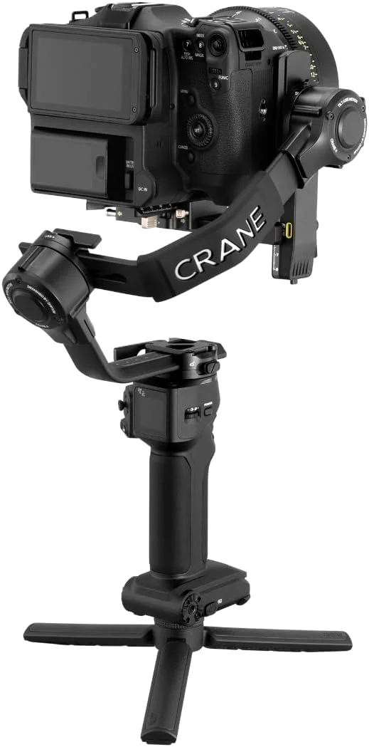 استابلایزر گیمبال دوربین های DSLR و بدون آینه ژیون مدل Zhiyun Crane 4 Combo [اورجینال]، تثبیت کننده دوربین 3 محوره به همراه دسته/تکیه گاه مچ دست/سه پایه/کیف/نور، مناسب برای نیکون، کانن، سونی و غیره