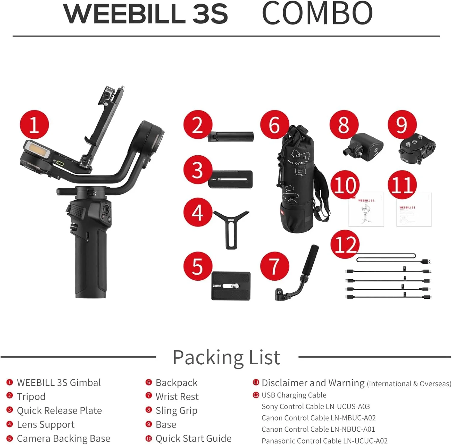 ژیون Weebill 3 S 3S Combo، تثبیت کننده حرفه ای ویدئو، گیمبال 3 محوره به همراه کیف نگهداری، تکیه گاه مچ دست، دسته اسلینگ قابل افزایش طول برای دوربین های DSLR و بدون آینه کانن/سونی/پاناسونیک/نیکون/فوجی فیلم ژیون Weebill 3 S 3S Combo، تثبیت کننده حرفه ای ویدئو، گیمبال 3 محوره به همراه کیف نگهداری، تکیه گاه مچ دست، دسته اسلینگ قابل افزایش طول برای دوربین های DSLR و بدون آینه کانن/سونی/پاناسونیک/نیکون/فوجی فیلم