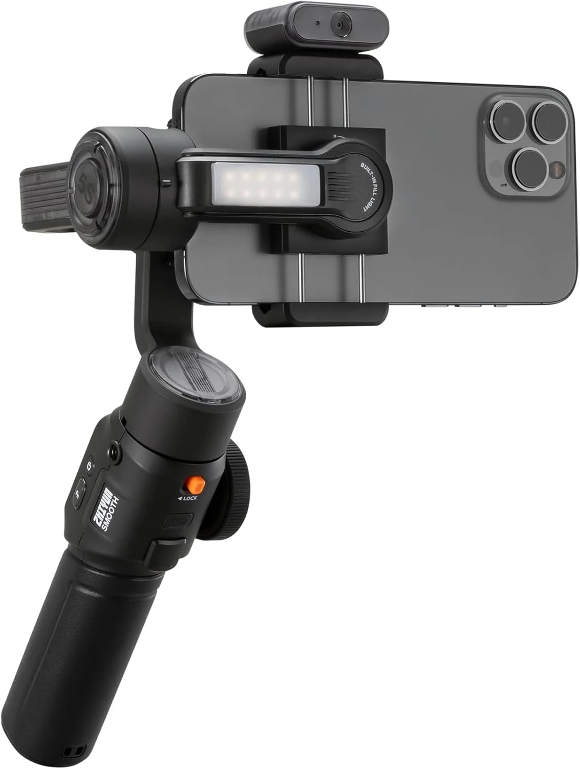 ZHIYUN Smooth 5S AI Combo گیمبال تثبیت کننده 3 محوره [رسمی] برای آیفون 15 پرو مکس و گیمبال تلفن هوشمند اندروید با ردیاب هوش مصنوعی، نور پرکننده داخلی، سه پایه، تثبیت کننده تلفن برای ضبط فیلم و ولاگ