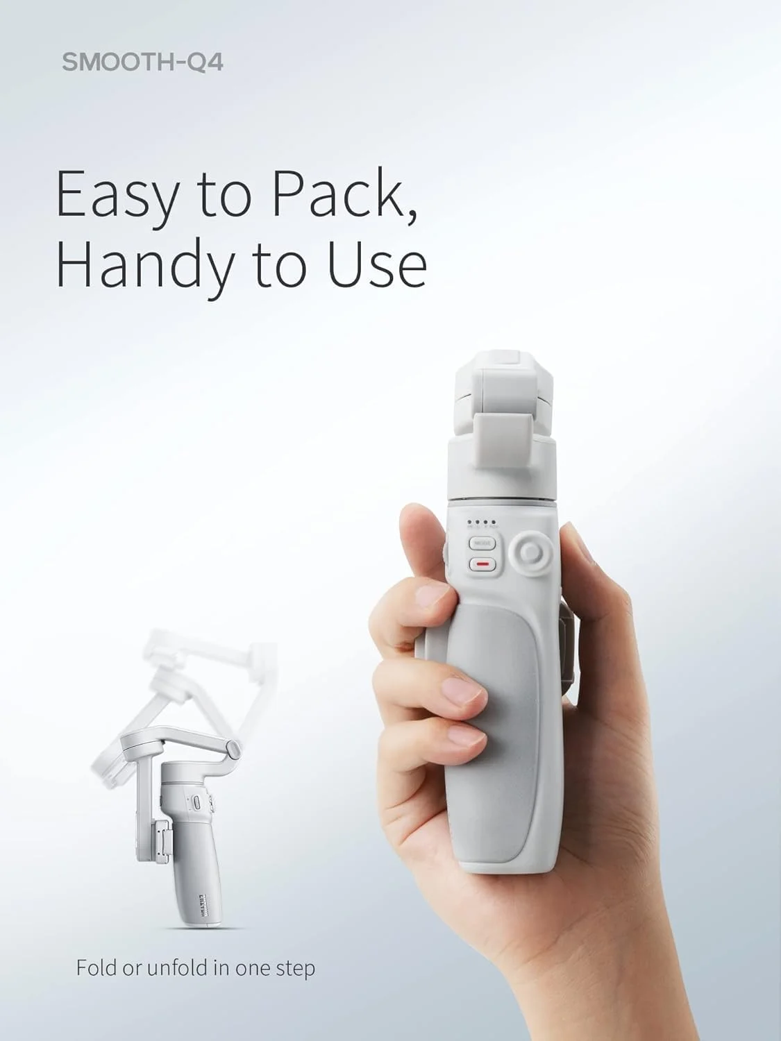 استابلایزر گیمبال کمبو ZHIYUN Smooth Q4 [اورجینال]، گیمبال تلفن هوشمند 3 محوره، دارای میله داخلی، تاشو و قابل حمل، گیمبال اندروید و آیفون، استابلایزر ولاگینگ، ویدیو TikTok YouTube