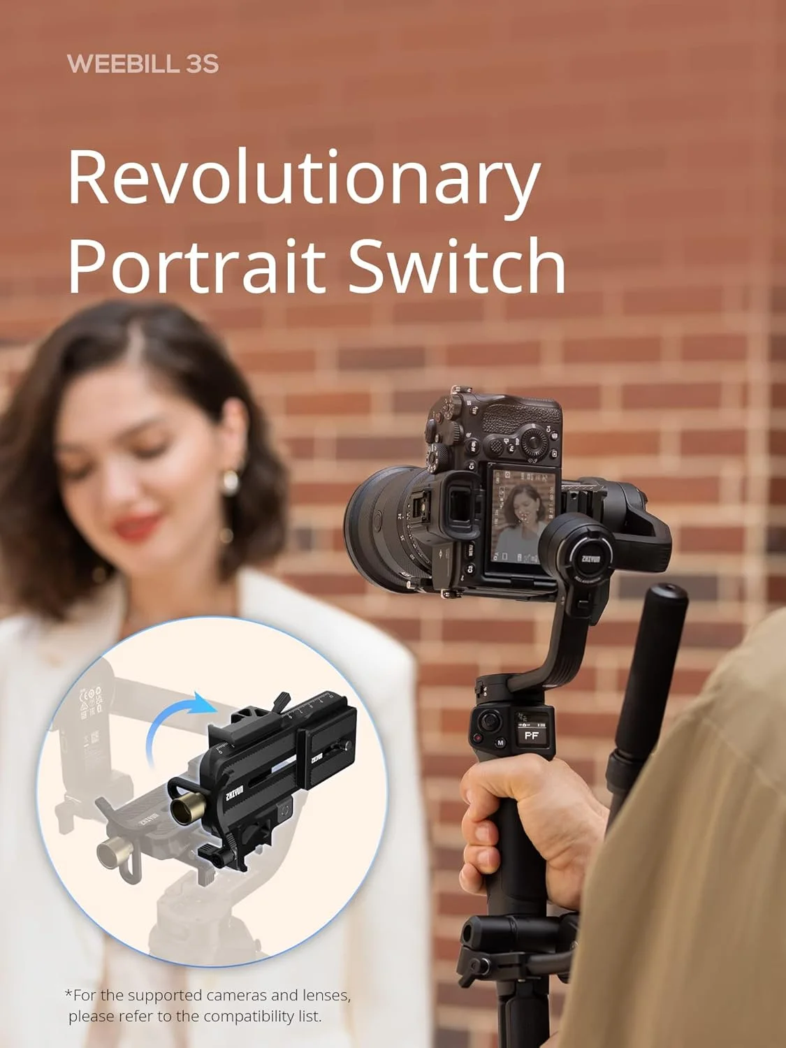 استابلایزر گیمبال 3 محوره دوربین ZHIYUN Weebill 3S [اورجینال]، بلوتوث، فیلمبرداری عمودی، سبک وزن DSLR و استابلایزر بدون آینه با نور پرکننده برای Canon/Sony/Panasonic/Nikon/Fujifilm