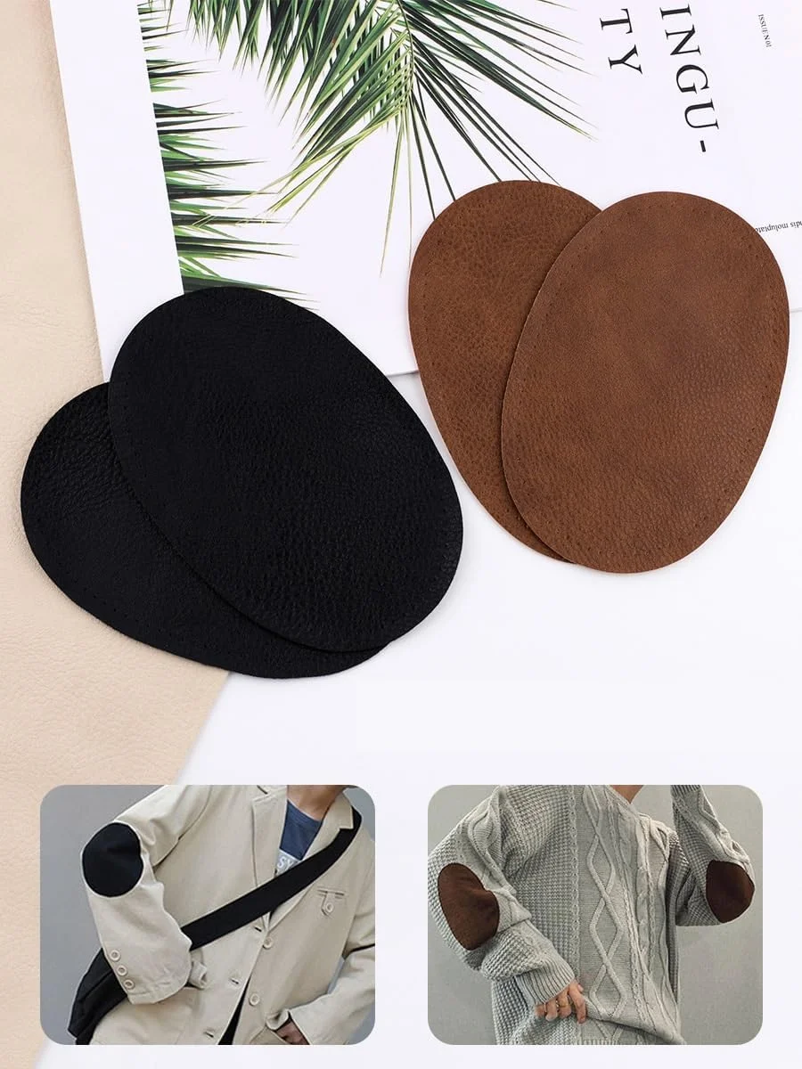 2Pcs Coffee Pu Leather Fabric Oval Elbow Knee Patches for Sweater Trousers Repair Patches Craft Supply Sewing Appliques (Coffee, One size) 2Pcs Coffee Pu Leather Fabric Oval Elbow Knee Patches for Sweater Trousers Repair Patches Craft Supply Sewing Appliques (Coffee, One size)