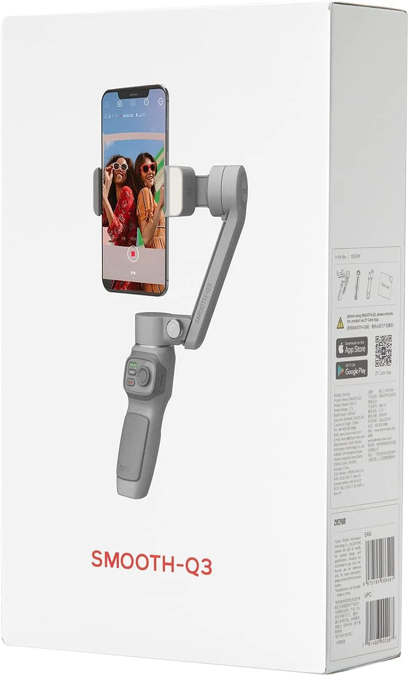 Zhiyun Smooth Q3 Combo، لرزشگیر گیمبال 3 محوره تلفن هوشمند با سه پایه گریپ، نور پرکننده LED، کیف محافظ، تلفن تاشو برای آیفون و اندروید Zhiyun Smooth Q3 Combo، لرزشگیر گیمبال 3 محوره تلفن هوشمند با سه پایه گریپ، نور پرکننده LED، کیف محافظ، تلفن تاشو برای آیفون و اندروید