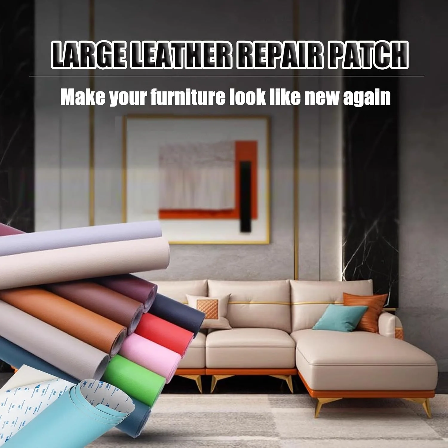 پچ تعمیر چرم خود چسب، کیت پچ تعمیر چرم، نوار چرمی ضد آب DIY برای مبلمان صندلی ماشین صندلی اداری مبل چمدان (قهوه ای روشن، 100x137 سانتی متر)