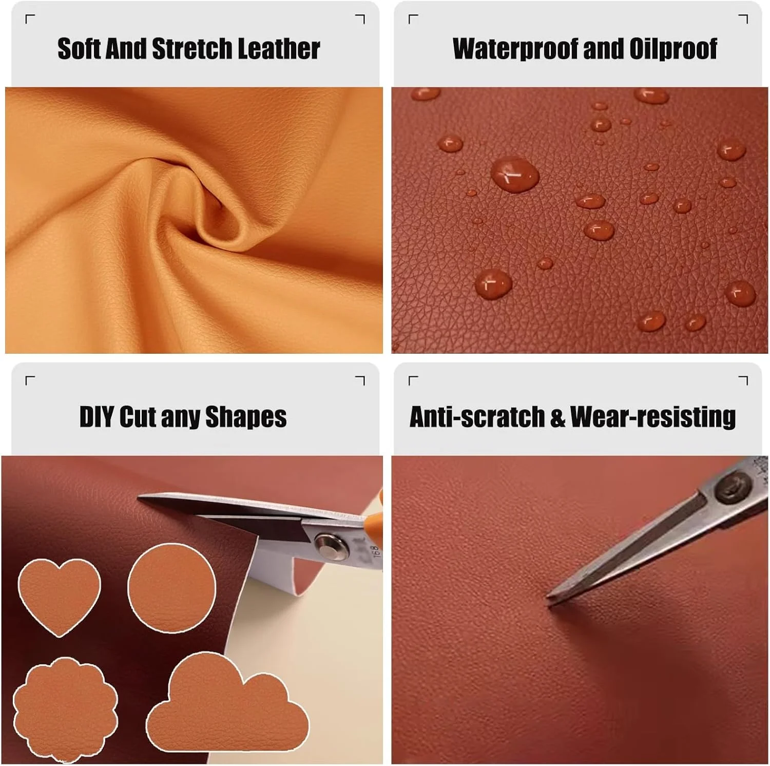 پچ تعمیر چرم خود چسب، کیت پچ تعمیر چرم، نوار چرمی ضد آب DIY برای مبلمان صندلی ماشین صندلی اداری مبل چمدان (قهوه ای روشن، 100x137 سانتی متر)