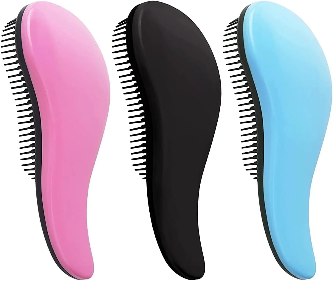 بوکلا ست 3 عددی برس مو ضد الکتریسیته ساکن، ابزار آرایشی، برس باز کننده گره مو، بدون درد، مناسب موهای فر، برای زنان، مردان و کودکان