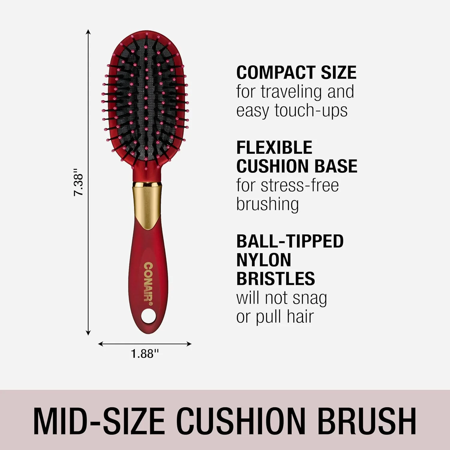 ست برس مو مخملی Conair - شامل برس مو پارویی - برس مو فر - برس مو برای زنان - برس باز کننده گره مو - برس مو مسافرتی به همراه یک تل سر هدیه