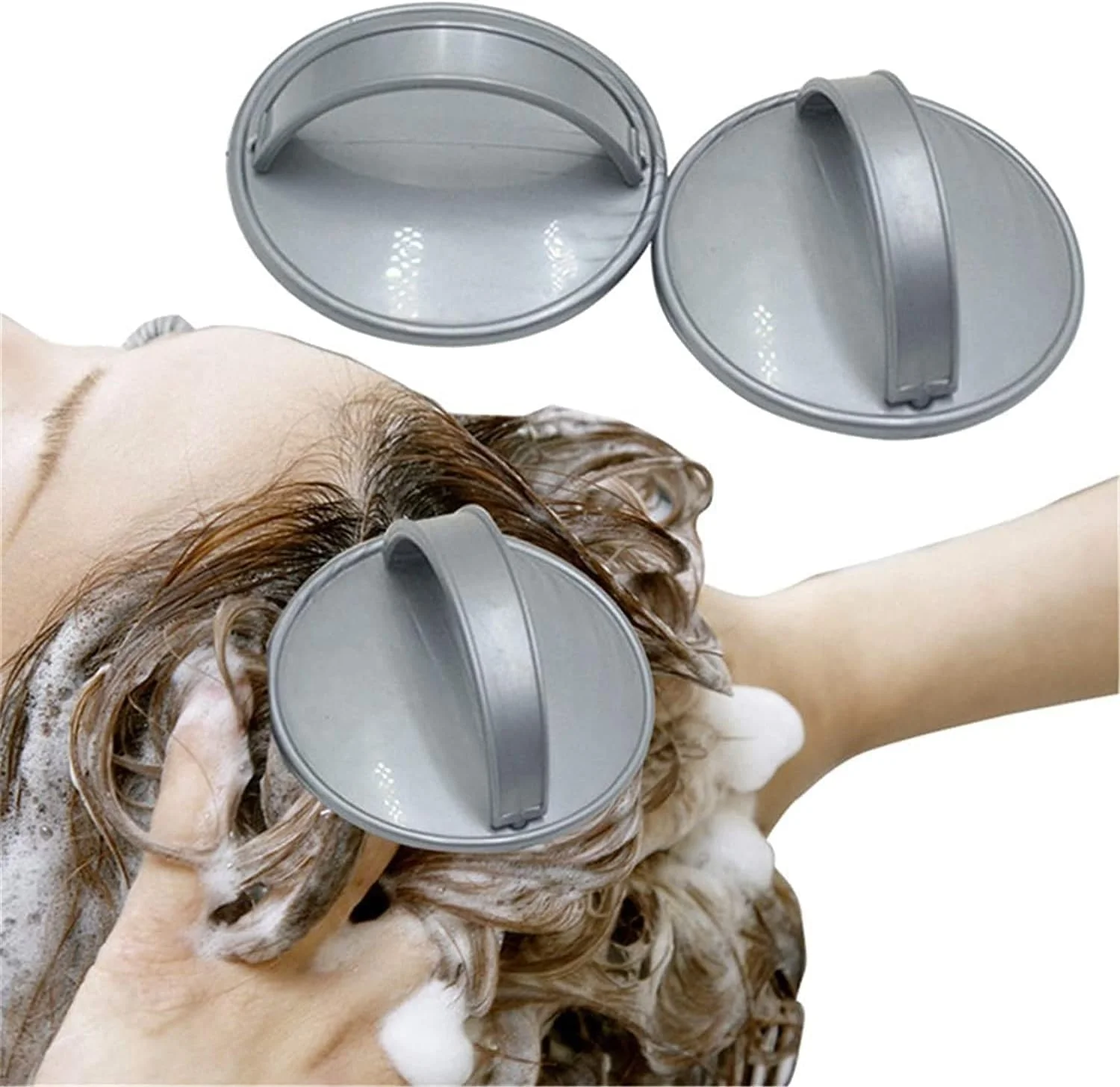 برس مو بی-باپ مشکی بزرگ مناسب ماساژ پوست سر، شامپو ملایم برای استفاده در سالن های آرایش، آرایشگاه ها و منزل - 1 عدد (خاکستری)