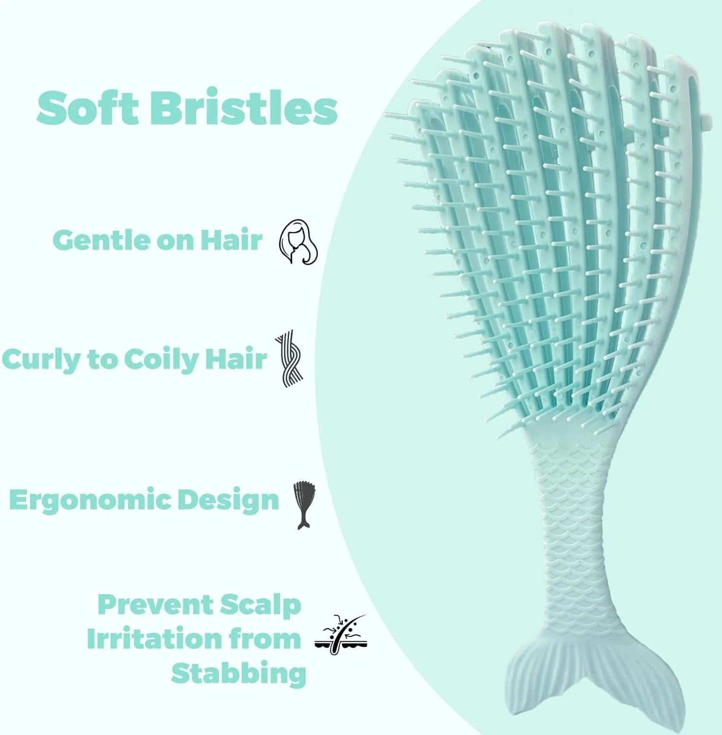 برس باز کننده گره مو BIGTHREE، برس موی فر برای باز کردن گره، حالت دادن و استایل دادن موهای فر، مناسب برای موهای خیس، خشک، ضخیم، صاف، صاف کننده سریع، لوازم جانبی مو برای زنان و مردان