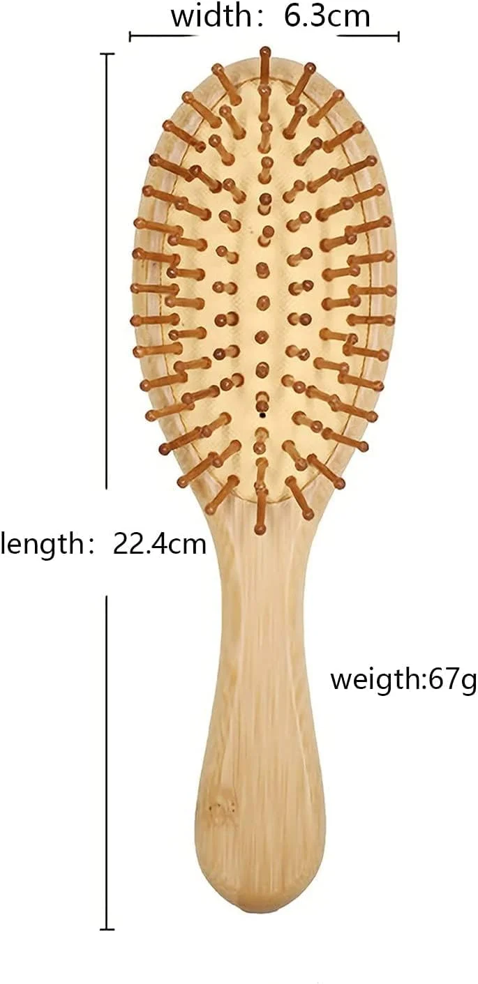 برس مو چوبی Beibi، برس مو چوبی بامبو طبیعی، برس ماساژور ضد الکتریسیته ساکن پوست سر، برس موی سازگار با محیط زیست، کاهش وز مو، کمک به آرامش شما، برای زنان و مردان
