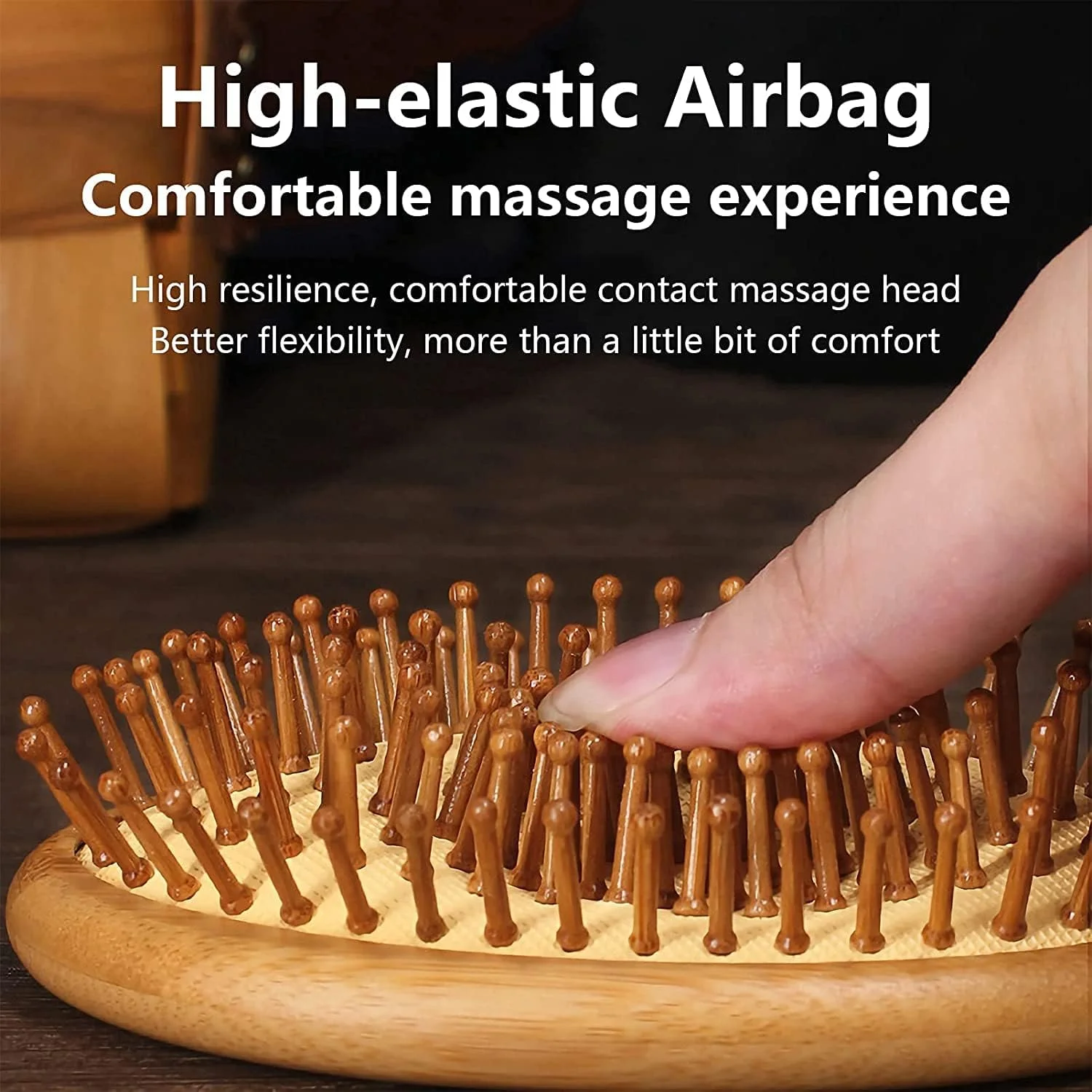 برس مو چوبی Beibi، برس مو چوبی بامبو طبیعی، برس ماساژور ضد الکتریسیته ساکن پوست سر، برس موی سازگار با محیط زیست، کاهش وز مو، کمک به آرامش شما، برای زنان و مردان