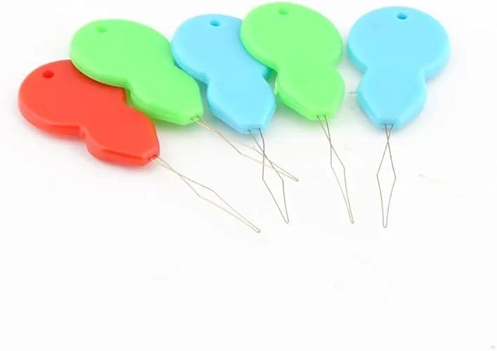 لابریسیون 5 عدد سوزن نخ کن پلاستیکی قابل استفاده مجدد، رنگ تصادفی، ابزار خیاطی فشن لابریسیون 5 عدد سوزن نخ کن پلاستیکی قابل استفاده مجدد، رنگ تصادفی، ابزار خیاطی فشن