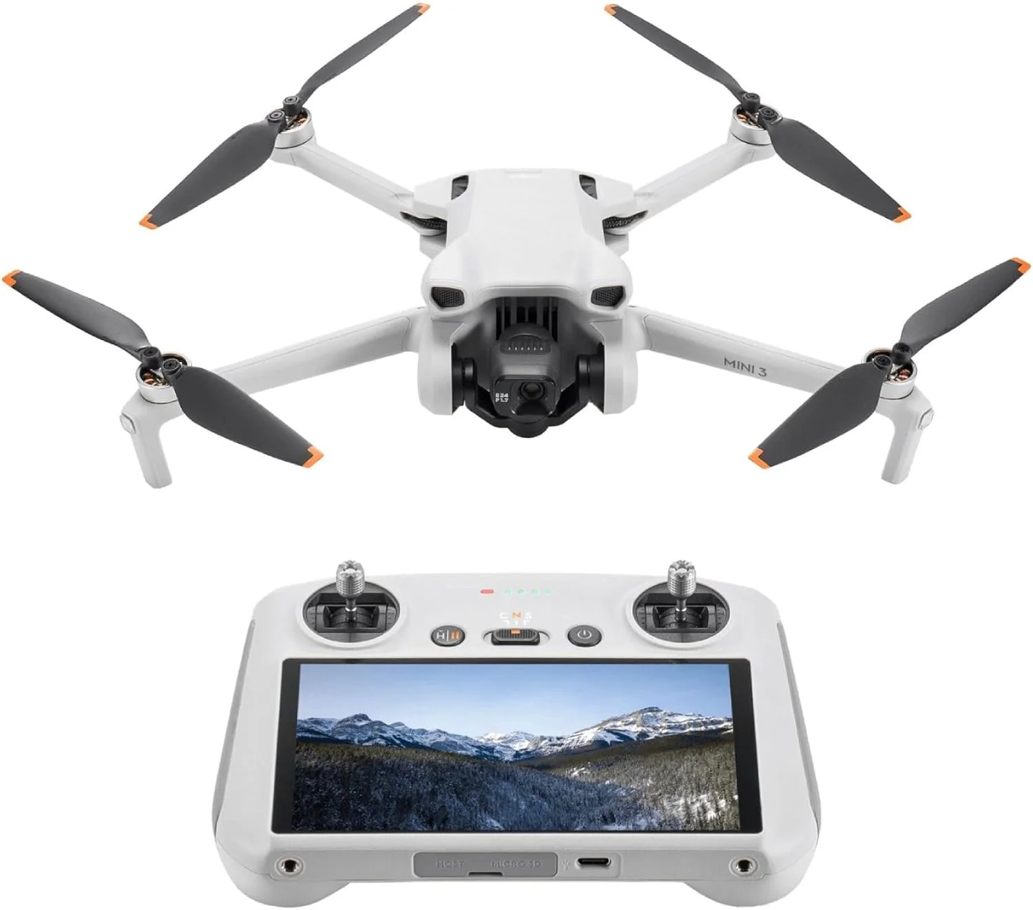 DJI Mini 3 (DJI RC)، پهپاد دوربین مینی سبک وزن با گیمبال مکانیکی 3 محوره، فیلمبرداری 4K HDR، زمان پرواز 38 دقیقه، انتقال ویدئو تا 10 کیلومتر، فیلمبرداری عمودی، بازگشت خودکار GPS یکپارچه