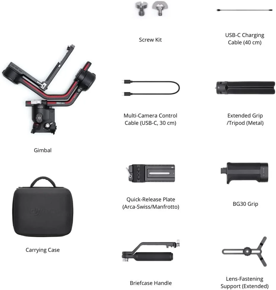 DJI RS 3 Pro - تثبیت کننده گیمبال 3 محوره برای دوربین های DSLR و سینمایی، قفل های محور خودکار، بازوهای محور فیبر کربنی توسعه یافته، انتقال O3 Pro، نسخه امارات DJI RS 3 Pro - تثبیت کننده گیمبال 3 محوره برای دوربین های DSLR و سینمایی، قفل های محور خودکار، بازوهای محور فیبر کربنی توسعه یافته، انتقال O3 Pro، نسخه امارات