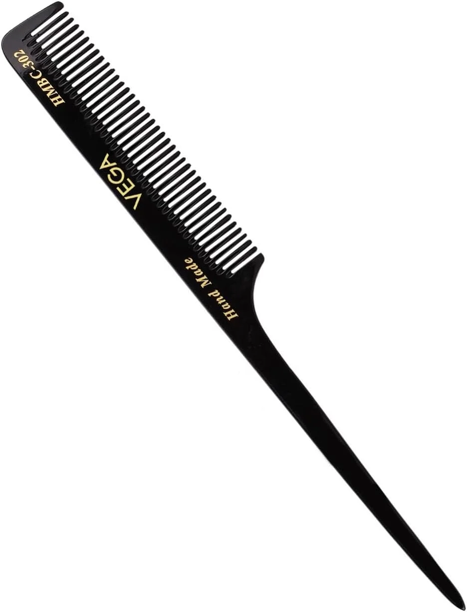 شانه دم باریک وگا با دندانه های متوسط و ظریف، مشکی