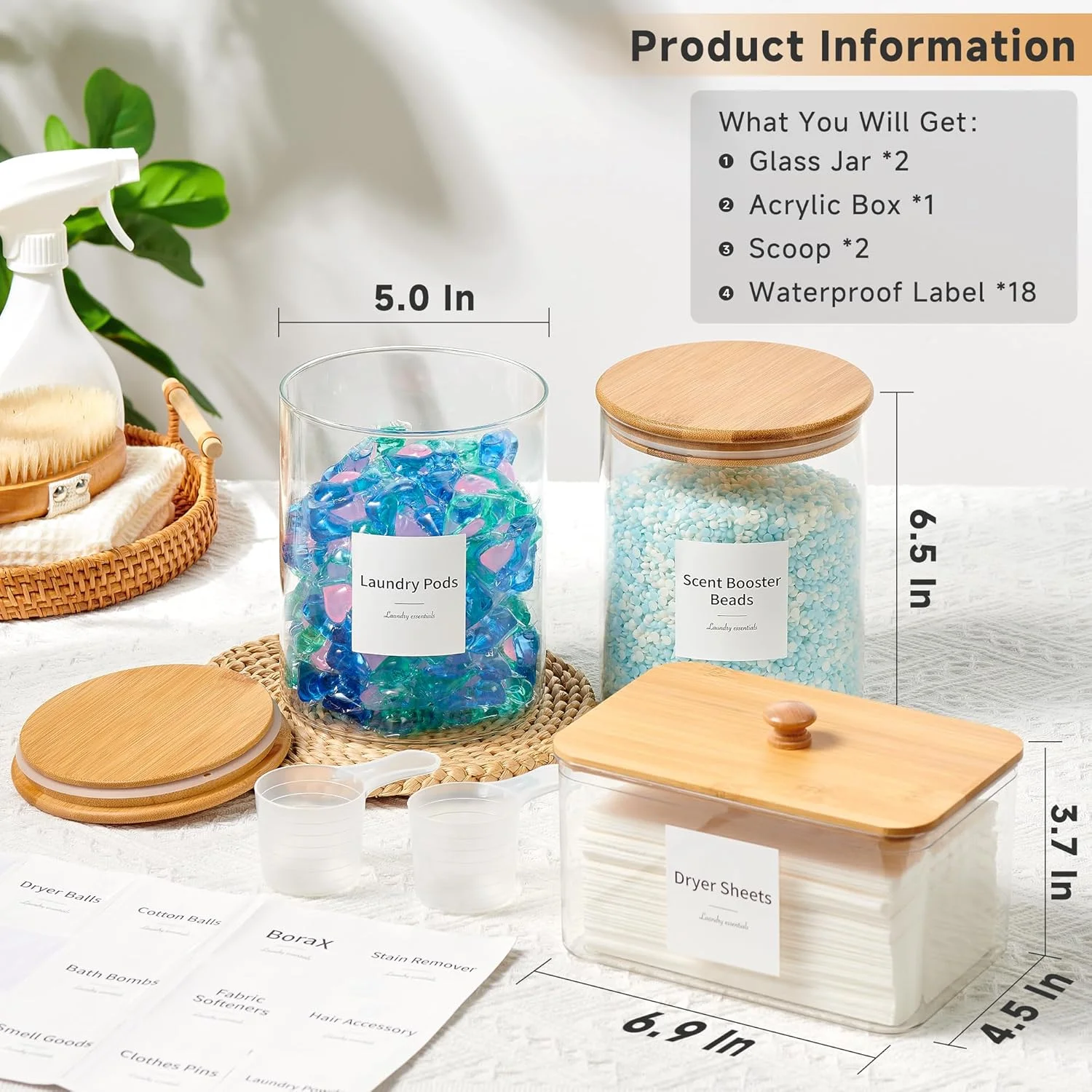 ظرف پودر لباسشویی KitHero برای سازماندهی و نگهداری اتاق لباسشویی، ظروف شیشه ای درب دار، شیشه درب دار برای کوکی، غذا، پودر، توپ های خشک کن ظرف پودر لباسشویی KitHero برای سازماندهی و نگهداری اتاق لباسشویی، ظروف شیشه ای درب دار، شیشه درب دار برای کوکی، غذا، پودر، توپ های خشک کن