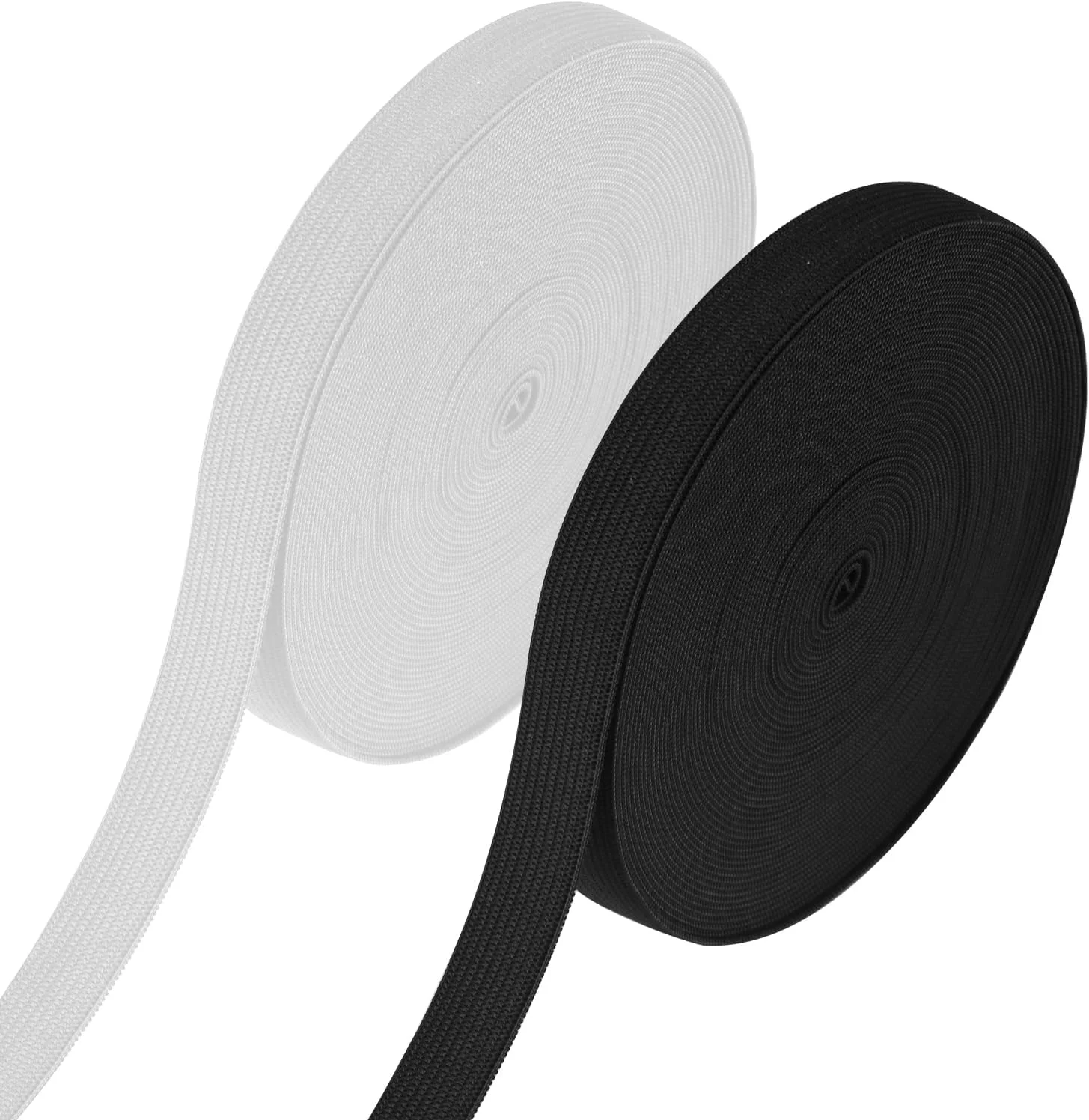 Kitnelw Sewing Elastic 15 mm Elastic for Trousers Elastic Band White Elastic Cord Black Elastic for Sewing Elastic Sewing Accessories DIY Crafts 10 Meters/Roll
