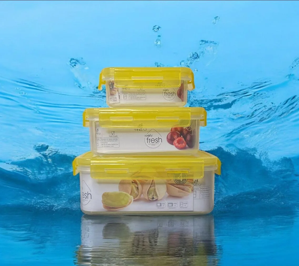 Glass Food Storage Containers with Lids, Square, 3-Piece Set, Airtight Meal Prep Lunch Boxes