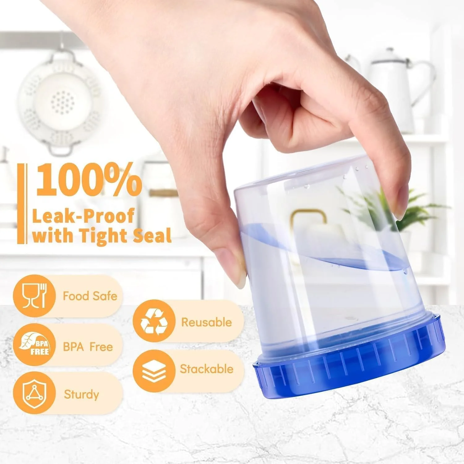 ظرف سس سالاد Joyzzz، بسته 10 عددی 120 میلی لیتری، ظروف پلاستیکی مواد غذایی با درب پیچی محکم برای رستوران، اغذیه فروشی و استفاده در آشپزخانه منزل