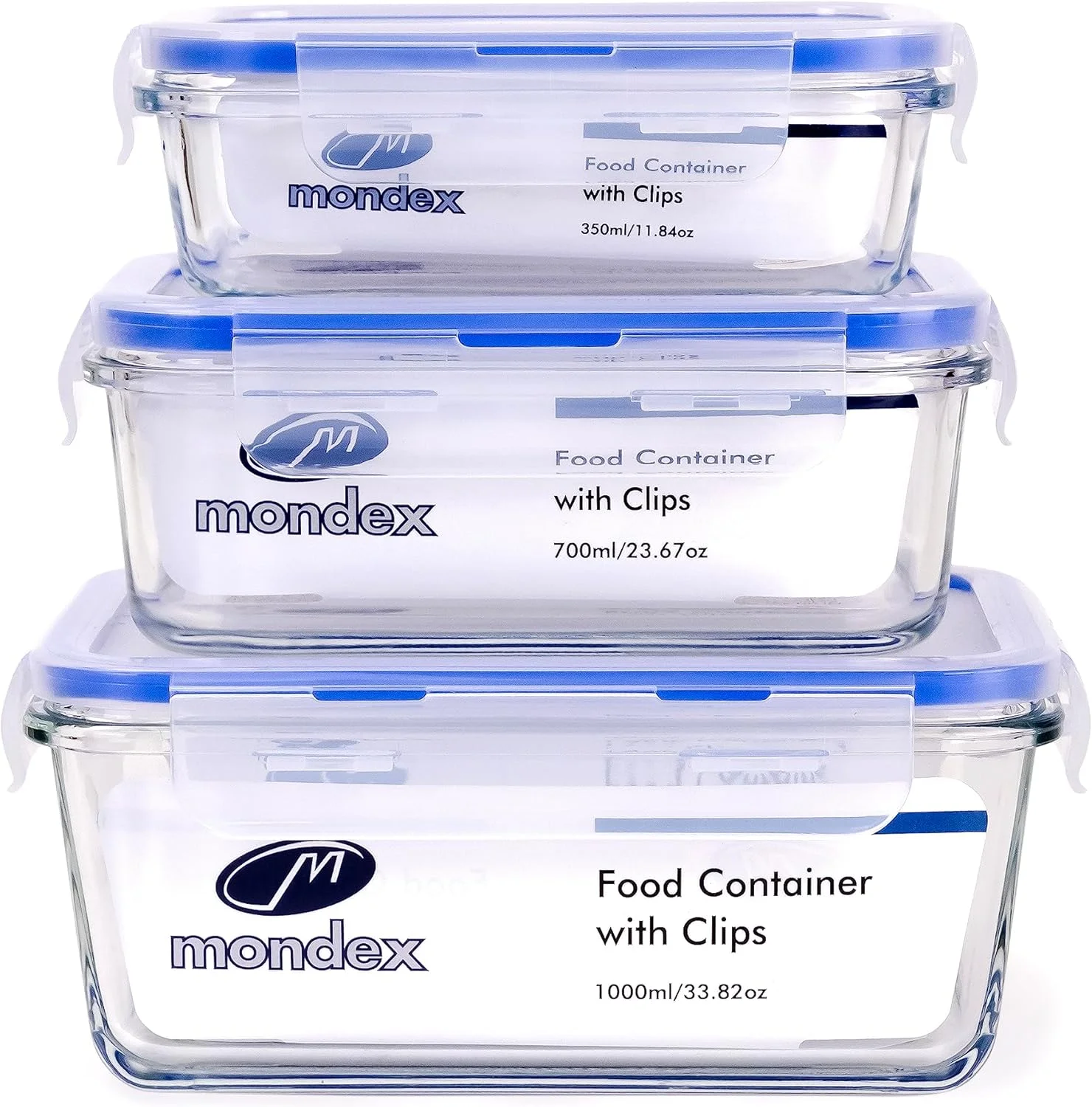 ست 3 تکه ظروف شیشه ای مستطیلی Mondex