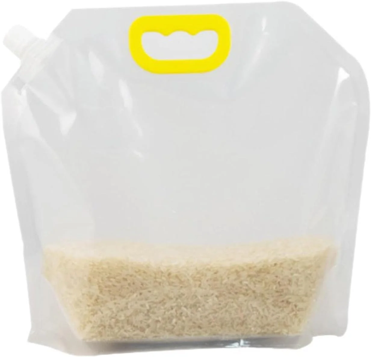 بسته 10 عددی کیسه نگهداری برنج و غلات، ظروف نگهداری غلات درب دار، کیسه مهر و موم شده غلات به همراه قیف، کیسه های نگهداری مواد غذایی شفاف قابل استفاده مجدد، کیسه نگهداری مواد غذایی خشک