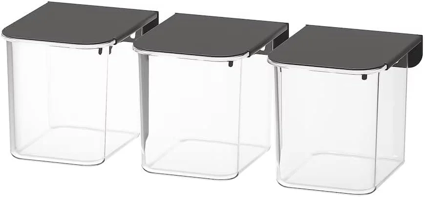 ظرف ایکیا Skadis با درب خاکستری / بسته 3 عددی 803.469.22