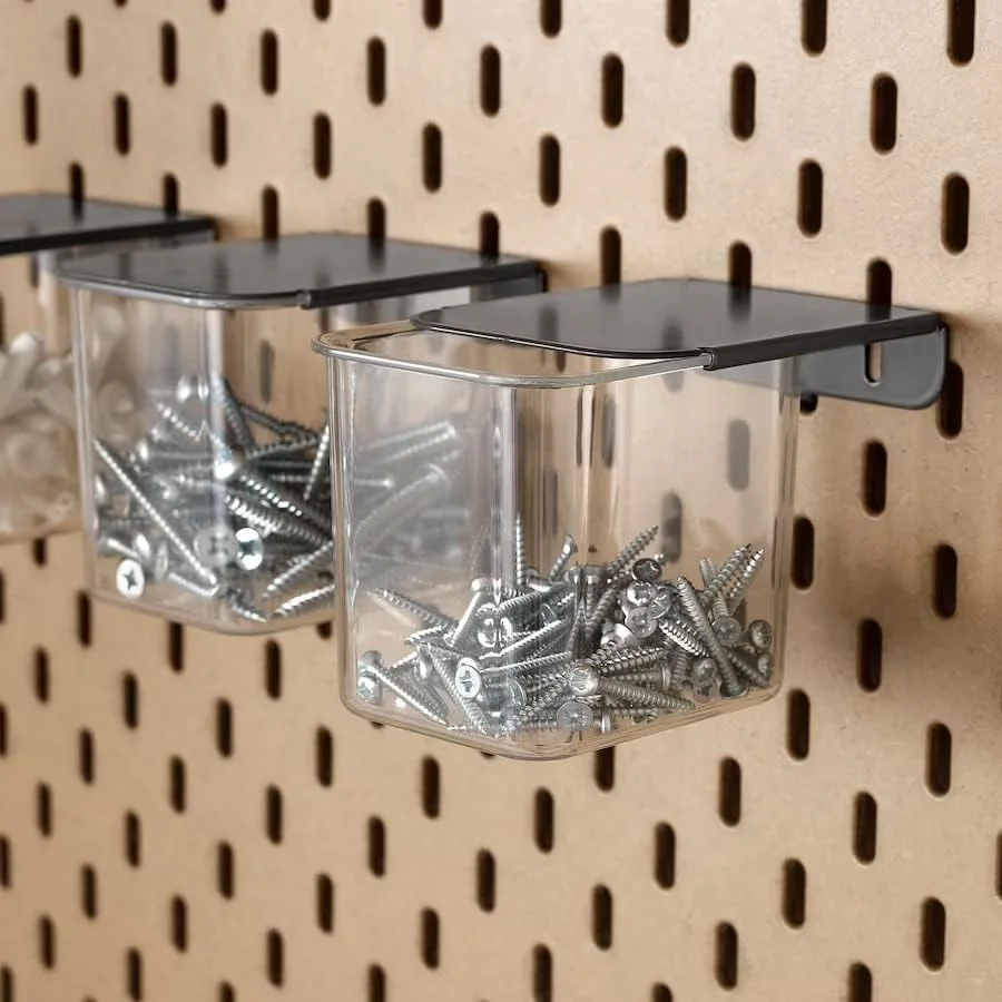 ظرف ایکیا Skadis با درب خاکستری / بسته 3 عددی 803.469.22