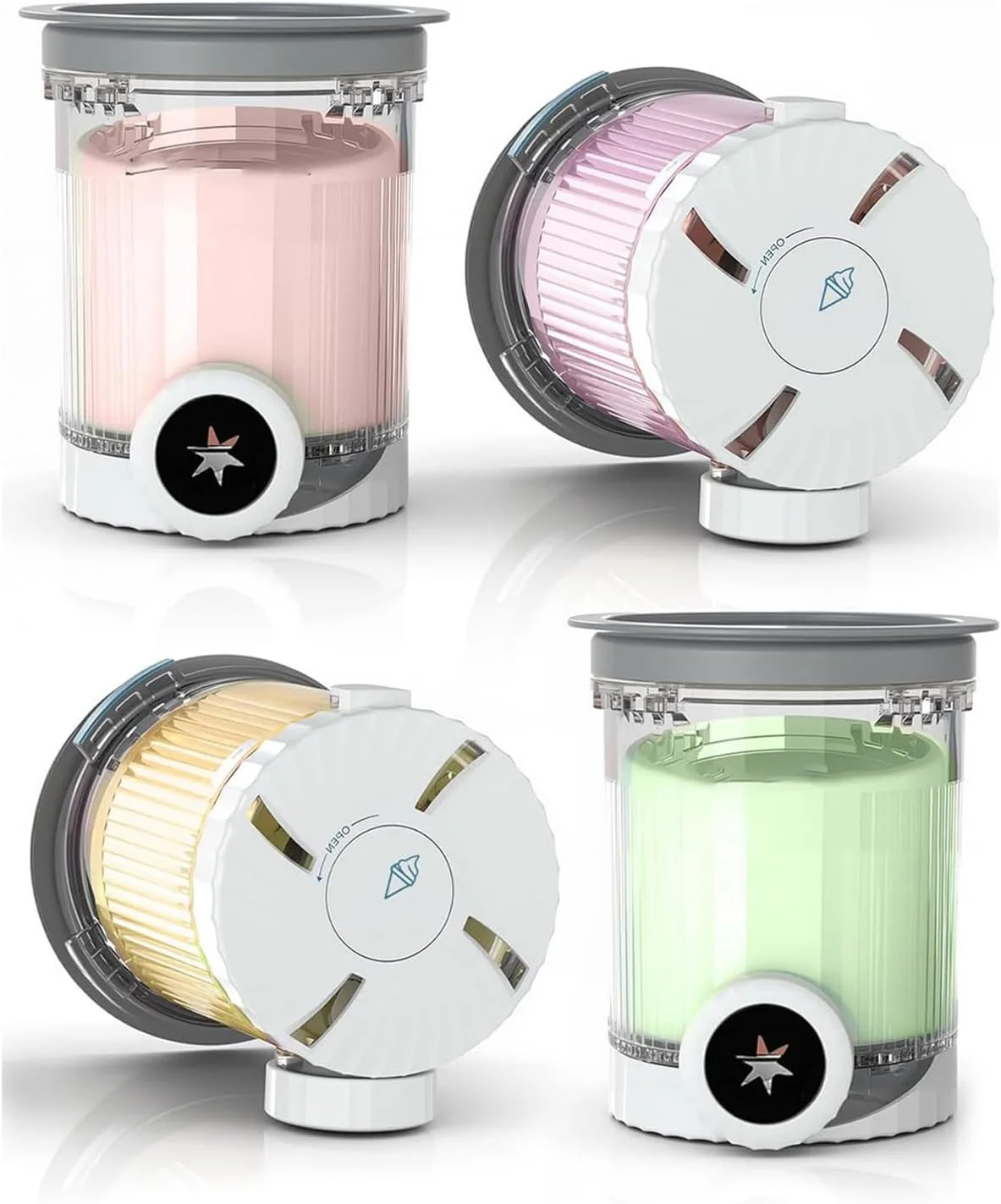 مجموعه 4 عددی ظروف پینت جایگزین برای دستگاه های بستنی ساز و سافت سرو نینجا، ظروف 16 اونسی Creami Swirl و درب های سازگار با سری NC700 NC701، فاقد BPA و قابل شستشو در ماشین ظرفشویی (4 عدد)