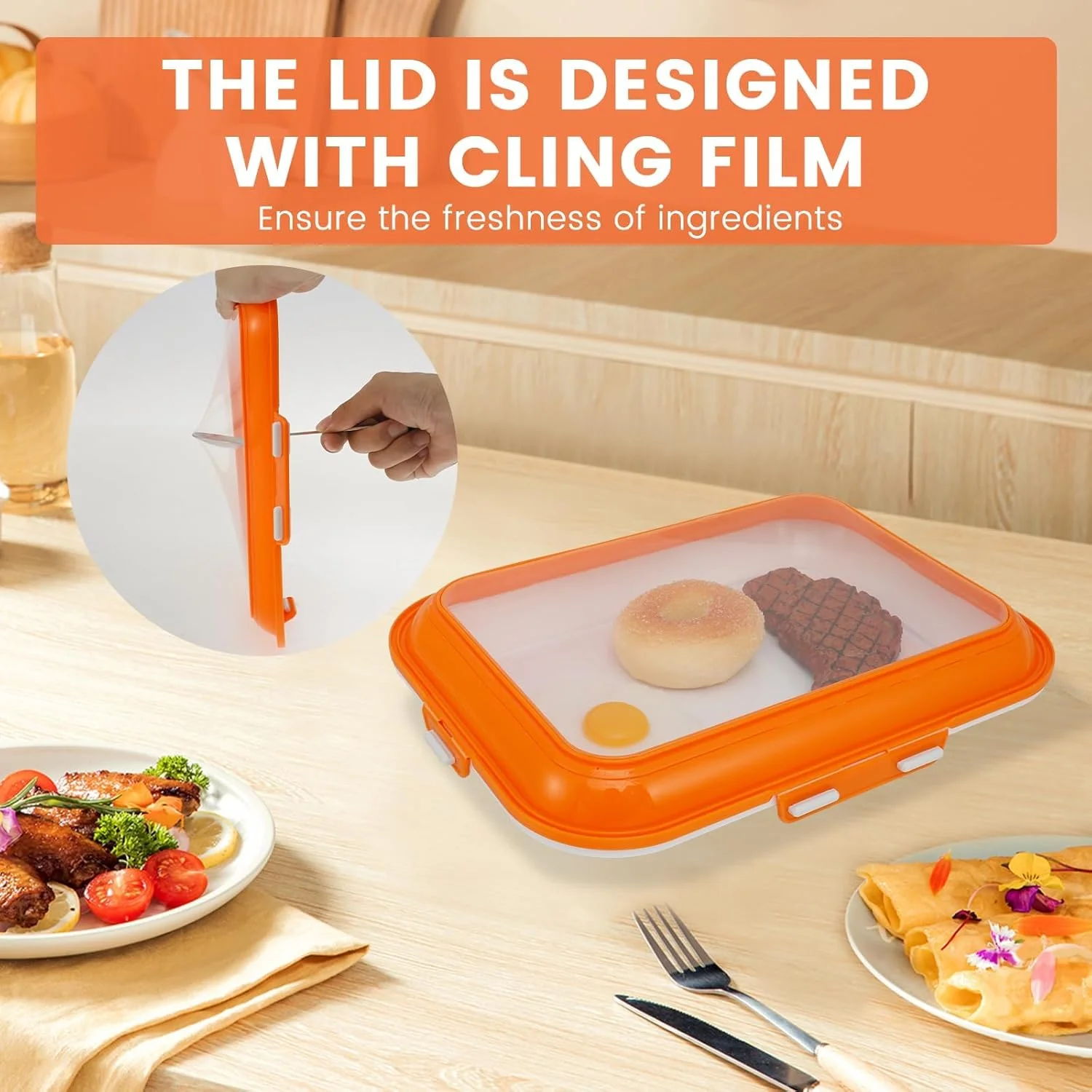 سینی نگهدارنده مواد غذایی درب دار دو عددی با درب های کششی وکیومی برگشت پذیر، ظروف آماده سازی غذا قابل استفاده مجدد و قابل چیدن برای نگهداری مواد غذایی، پیک نیک، مسافرت، سازماندهی آشپزخانه (نارنجی) سینی نگهدارنده مواد غذایی درب دار دو عددی با درب های کششی وکیومی برگشت پذیر، ظروف آماده سازی غذا قابل استفاده مجدد و قابل چیدن برای نگهداری مواد غذایی، پیک نیک، مسافرت، سازماندهی آشپزخانه (نارنجی)