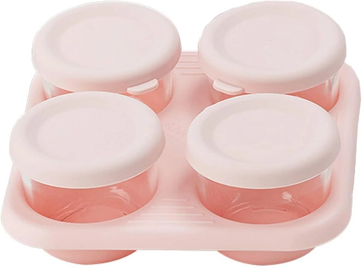 ظروف نگهداری غذای کودک X spring، بسته 4 عددی شیشه ای 75 میلی لیتری با درب های محکم، ظروف کوچک بدون نشتی و بدون BPA برای پوره خانگی کودک، تنقلات و نگهداری شیر مادر