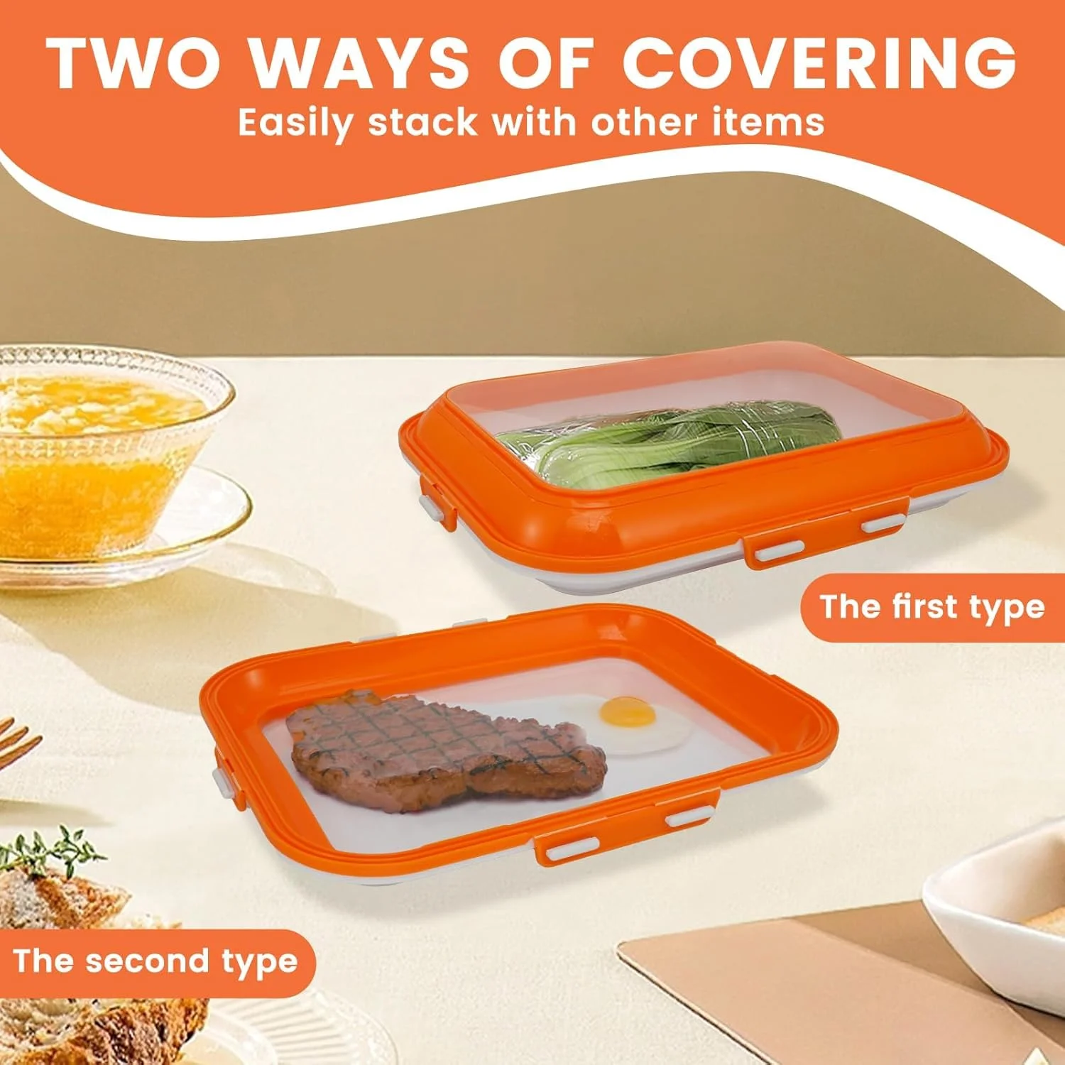 سینی نگهدارنده مواد غذایی درب دار دو عددی با درب های کششی وکیومی برگشت پذیر، ظروف آماده سازی غذا قابل استفاده مجدد و قابل چیدن برای نگهداری مواد غذایی، پیک نیک، مسافرت، سازماندهی آشپزخانه (نارنجی) سینی نگهدارنده مواد غذایی درب دار دو عددی با درب های کششی وکیومی برگشت پذیر، ظروف آماده سازی غذا قابل استفاده مجدد و قابل چیدن برای نگهداری مواد غذایی، پیک نیک، مسافرت، سازماندهی آشپزخانه (نارنجی)
