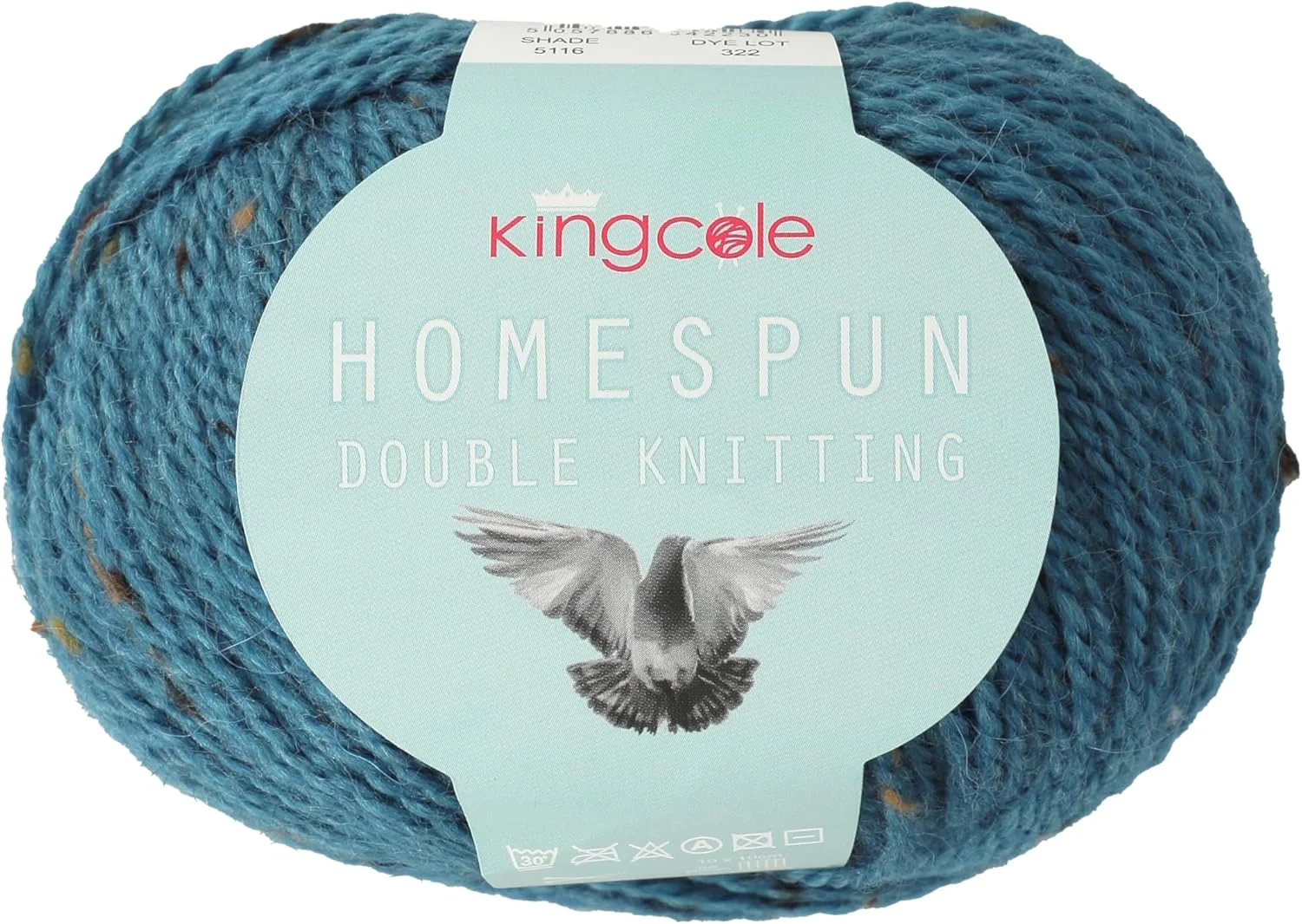 نخ بافتنی دو سوزنه کینگ کول مدل Homespun DK - رنگ طاووسی (5116)