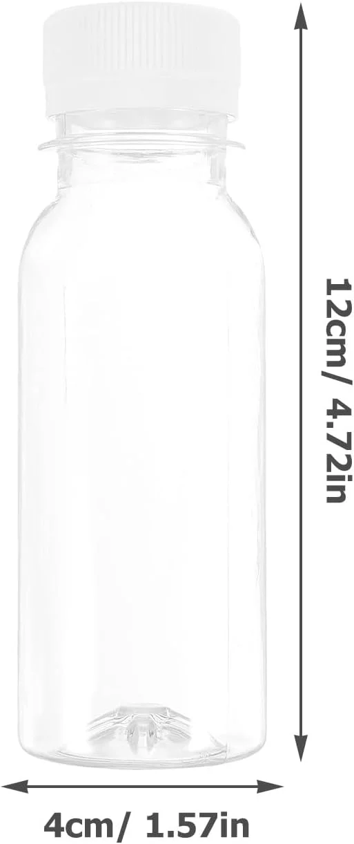 بطری آبمیوه خالی Luxshiny، 10 عدد بطری شفاف 100 میلی لیتری قابل شارژ مجدد با درب دیسکی، مجموعه ظروف مسافرتی قابل حمل برای آبمیوه، نوشیدنی، اسموتی، شیر، یخچال، لوازم بهداشتی