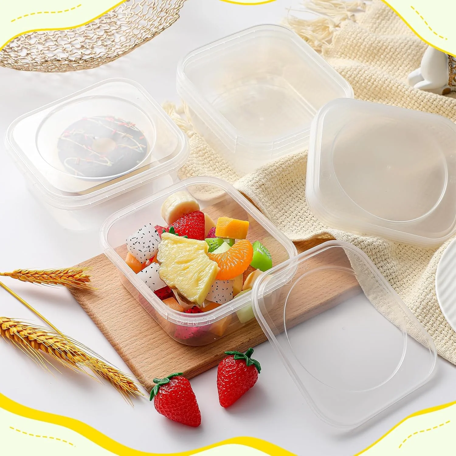 بسته 20 عددی ظروف درب دار مقاوم در برابر دستکاری - ظروف مربعی شفاف پلاستیکی 8 اونسی، نگهداری مواد غذایی به صورت هوا بند، نگهداری مواد غذایی ضد نشت برای ساندویچ، تیرامیسو، باقیمانده غذا، تنقلات (شفاف) بسته 20 عددی ظروف درب دار مقاوم در برابر دستکاری - ظروف مربعی شفاف پلاستیکی 8 اونسی، نگهداری مواد غذایی به صورت هوا بند، نگهداری مواد غذایی ضد نشت برای ساندویچ، تیرامیسو، باقیمانده غذا، تنقلات (شفاف)