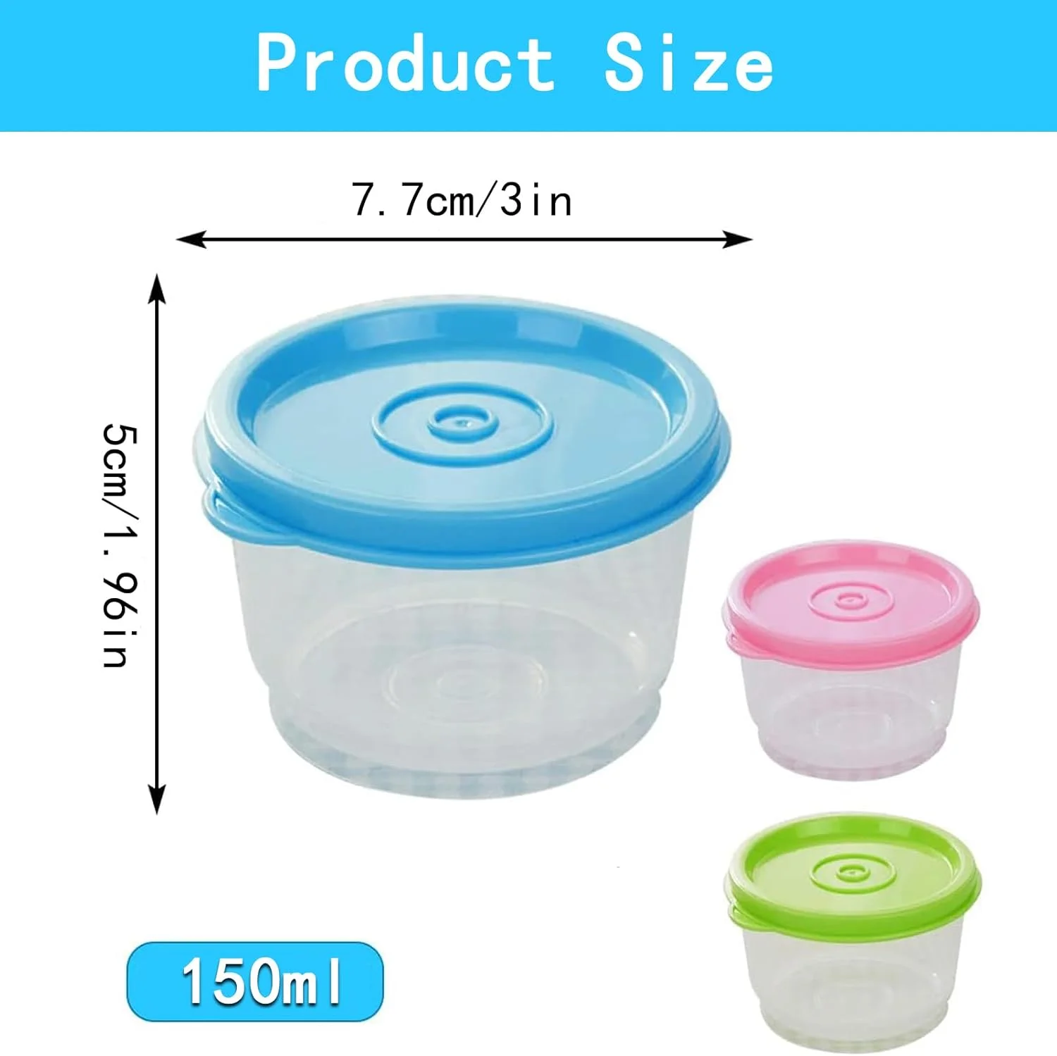 ظروف کوچک غذا با درب، ظروف اسنک قابل استفاده مجدد، قابل استفاده در مایکروویو و فریزر، 6 عددی 160 میلی لیتر ظروف کوچک غذا با درب، ظروف اسنک قابل استفاده مجدد، قابل استفاده در مایکروویو و فریزر، 6 عددی 160 میلی لیتر