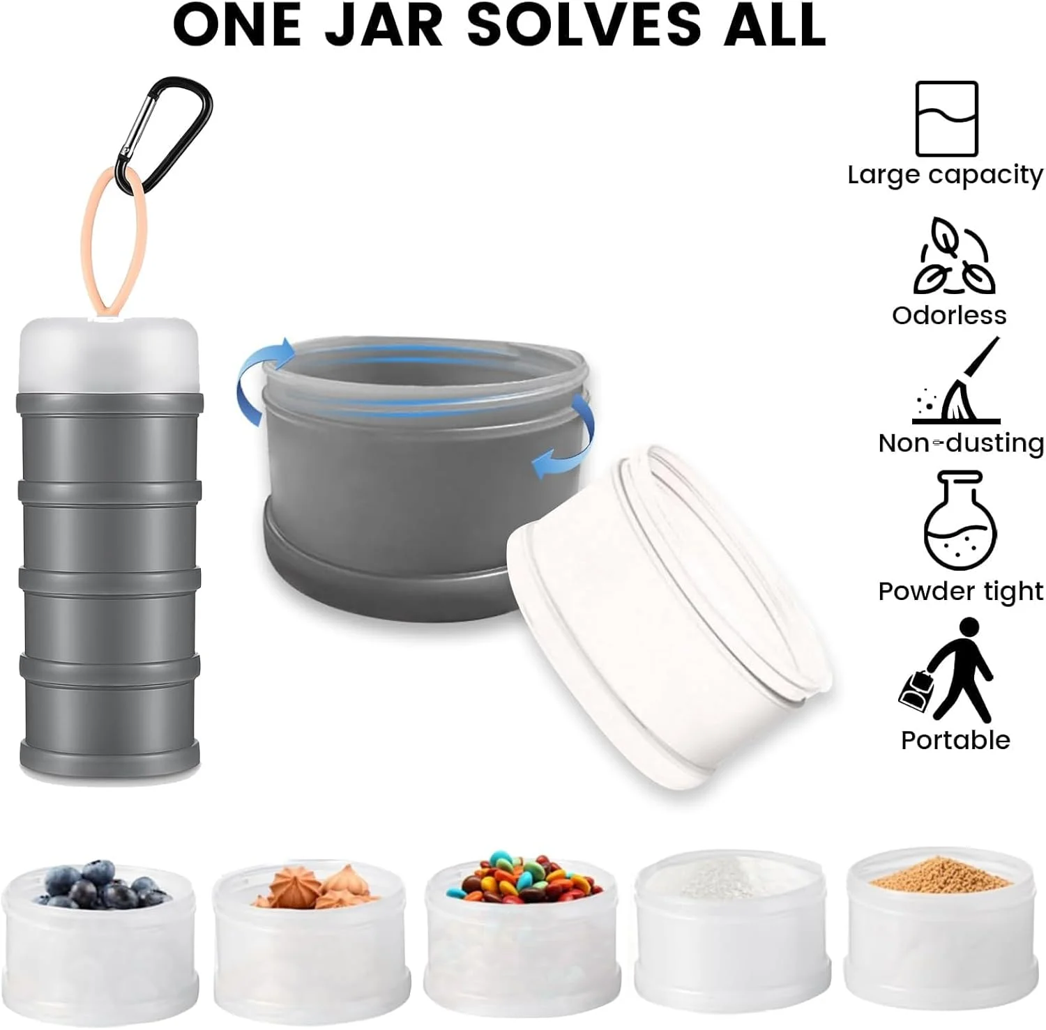 بوکلا 2 عدد ظرف پودر پروتئین قابل حمل برای مواد غذایی، دیسپنسر قابل انباشت ضد نشت با پایه قیف، محفظه نگهداری مکمل قابل حمل و بدون هوا برای تمرین، باشگاه، مسافرت و تناسب اندام (خاکستری و سفید) بوکلا 2 عدد ظرف پودر پروتئین قابل حمل برای مواد غذایی، دیسپنسر قابل انباشت ضد نشت با پایه قیف، محفظه نگهداری مکمل قابل حمل و بدون هوا برای تمرین، باشگاه، مسافرت و تناسب اندام (خاکستری و سفید)