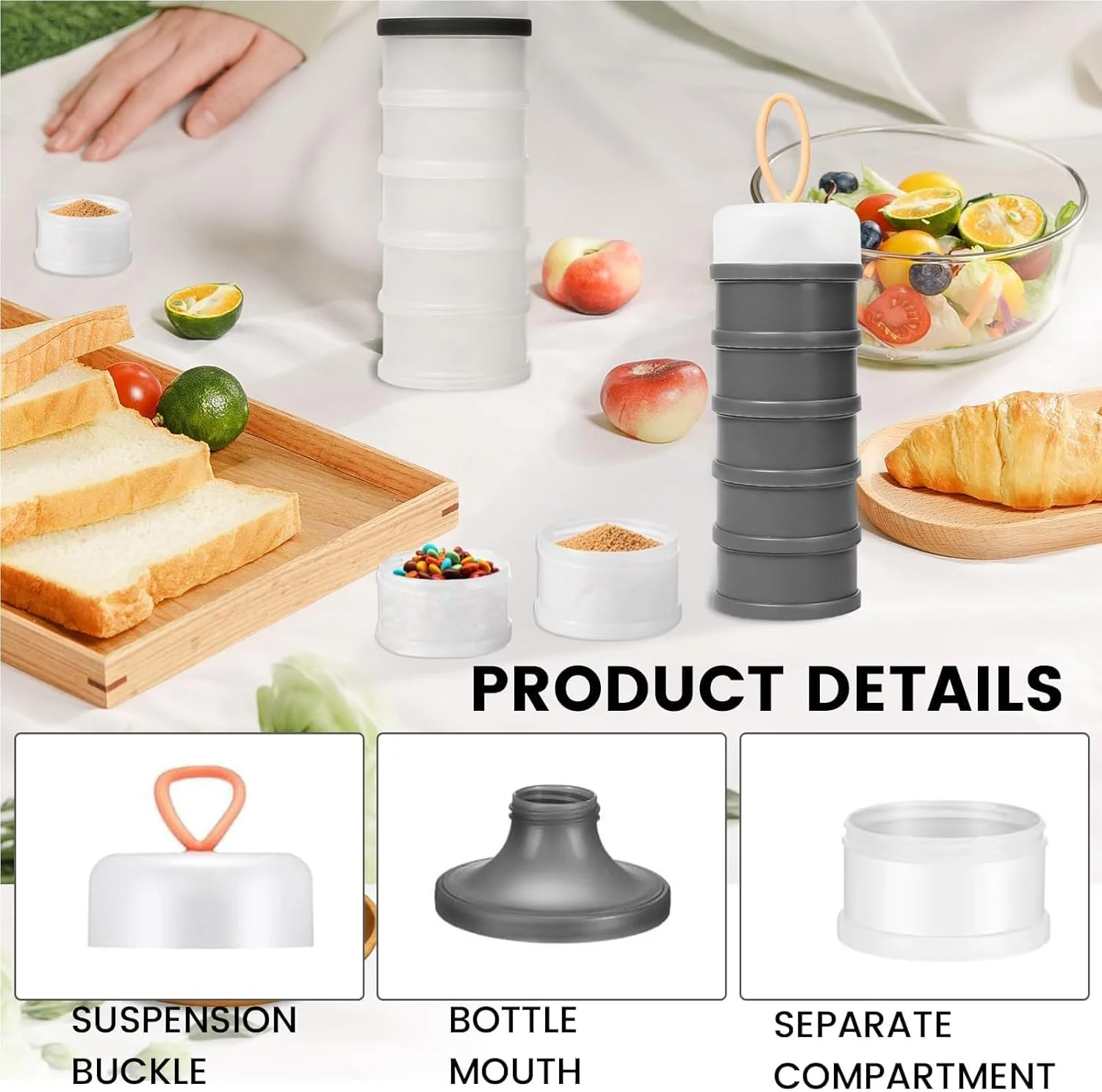 بوکلا 2 عدد ظرف پودر پروتئین قابل حمل برای مواد غذایی، دیسپنسر قابل انباشت ضد نشت با پایه قیف، محفظه نگهداری مکمل قابل حمل و بدون هوا برای تمرین، باشگاه، مسافرت و تناسب اندام (خاکستری و سفید) بوکلا 2 عدد ظرف پودر پروتئین قابل حمل برای مواد غذایی، دیسپنسر قابل انباشت ضد نشت با پایه قیف، محفظه نگهداری مکمل قابل حمل و بدون هوا برای تمرین، باشگاه، مسافرت و تناسب اندام (خاکستری و سفید)