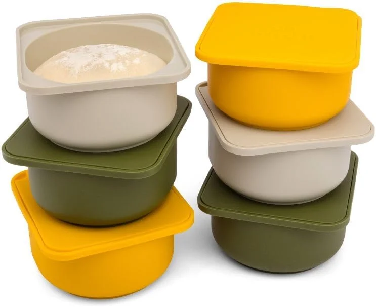 بابادوه ست 6 عددی ظروف خمیر پیتزا به همراه درب (چند رنگ)