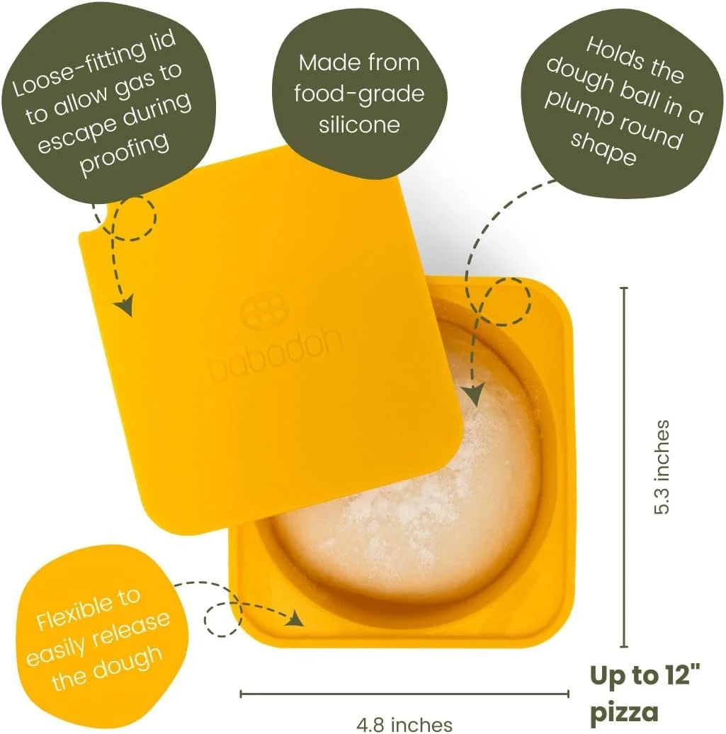 بابادوه ست 6 عددی ظروف خمیر پیتزا به همراه درب (چند رنگ)