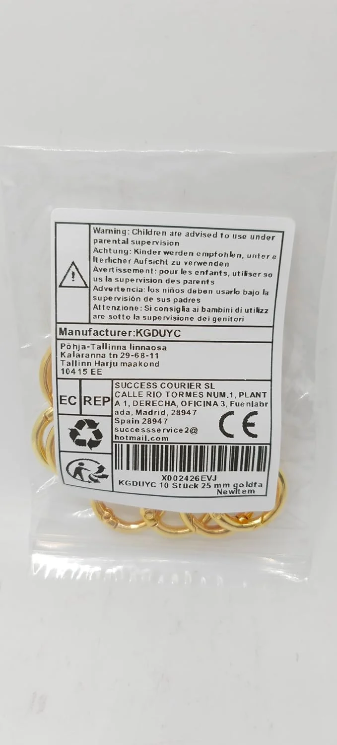 KGDUYC 10 عدد سگک کارابین گرد آلیاژ روی طلایی 25 میلی متری - مناسب برای جاکلیدی کوله پشتی، صنایع دستی DIY KGDUYC 10 عدد سگک کارابین گرد آلیاژ روی طلایی 25 میلی متری - مناسب برای جاکلیدی کوله پشتی، صنایع دستی DIY