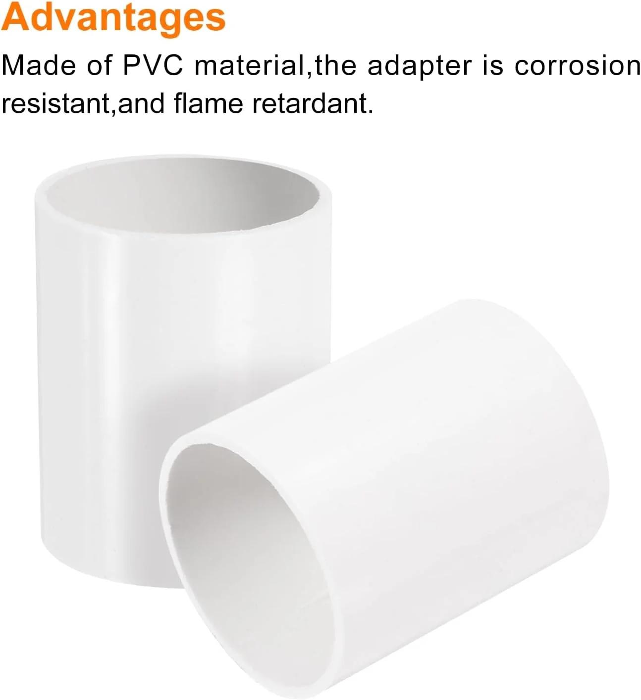 sourcing map 30 عدد اتصالات مستقیم لوله PVC، اتصال دهنده لوله 40 میلی متری، اتصالات برای لوله های برقی خانگی، سفید