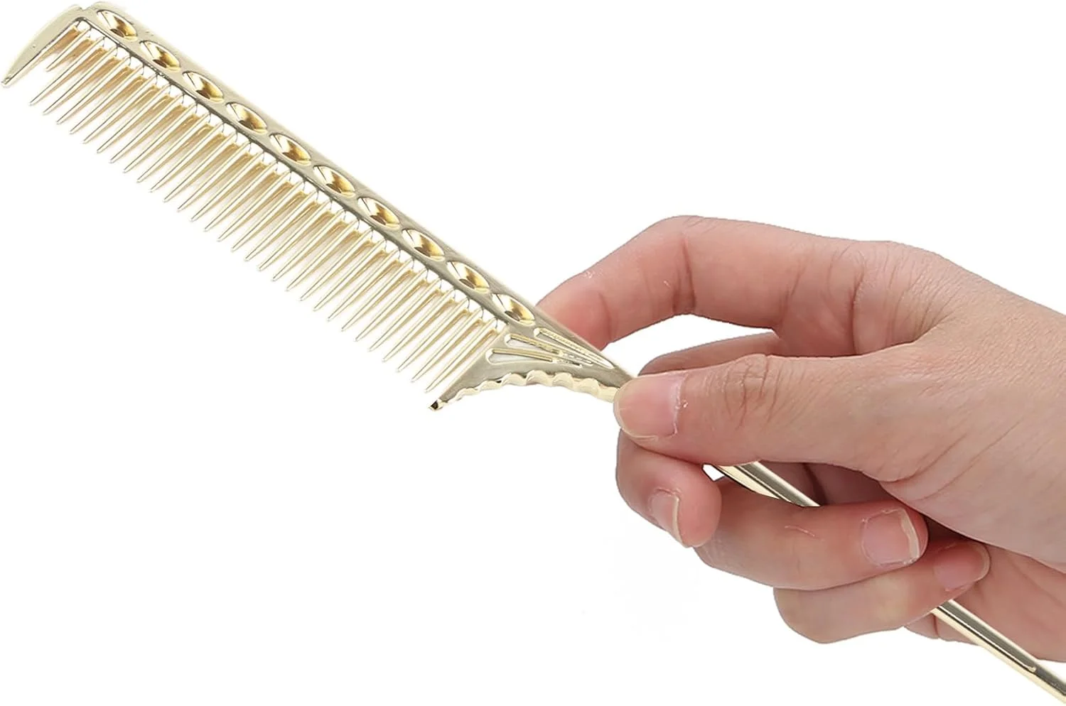 شانه دم باریک XHIKOWAT، شانه اصلاح موی با ثبات، شانه موی قابل حمل برای مردان و زنان، مناسب استفاده روزانه در خانه (طلایی)