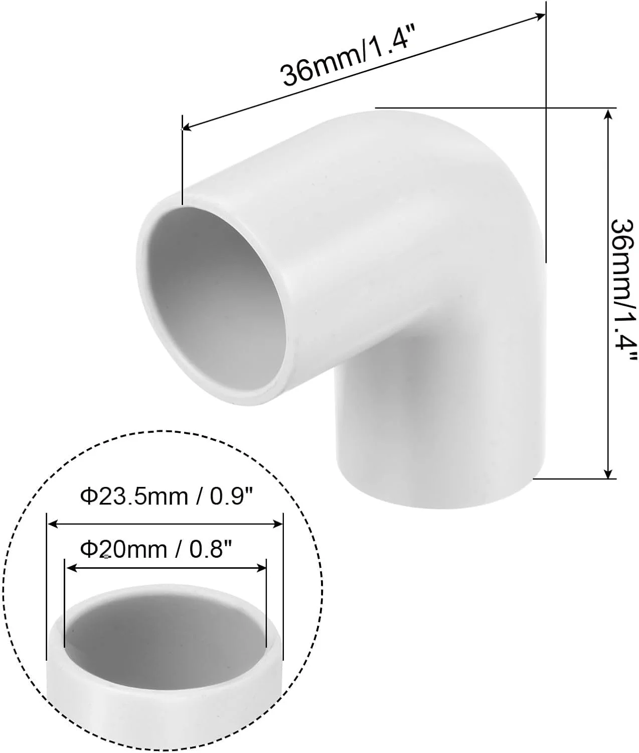 اتصال لوله پی وی سی sourcing map، زانویی 90 درجه، اتصالات 20 میلی متر تغییر جهت برای لوله برق، بسته 10 عددی اتصال لوله پی وی سی sourcing map، زانویی 90 درجه، اتصالات 20 میلی متر تغییر جهت برای لوله برق، بسته 10 عددی