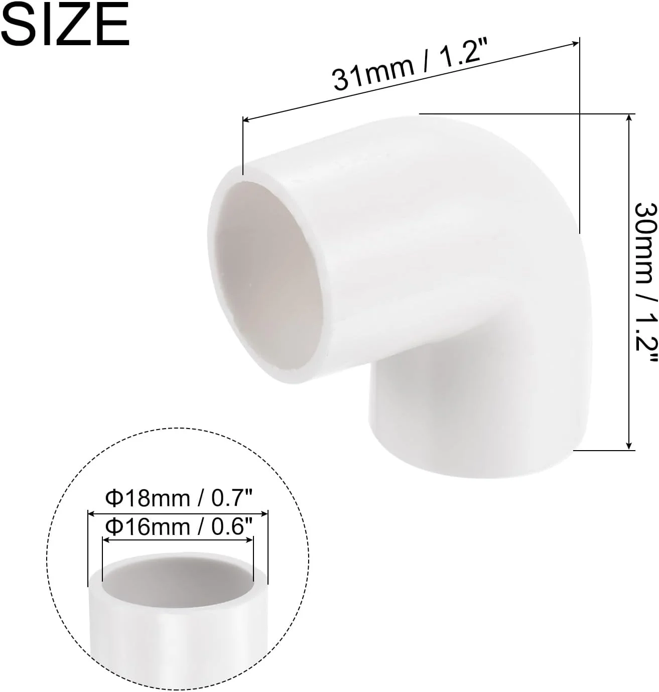 اتصال لوله پی وی سی 90 درجه، سایز 16 میلی متر، سفید، تغییر جهت برای قفسه های پی وی سی DIY، شلنگ باغ، لوله برق، بسته 50 عددی اتصال لوله پی وی سی 90 درجه، سایز 16 میلی متر، سفید، تغییر جهت برای قفسه های پی وی سی DIY، شلنگ باغ، لوله برق، بسته 50 عددی