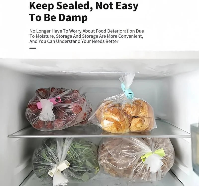 12 عدد گیره کیسه نان فشاری و قفلی، گیره نان قابل استفاده مجدد، گیره کیسه برای نگهداری مواد غذایی، گیره نان محکم، پلاستیک سنگین، گیره کیسه دستی، استفاده آسان با بست های کیسه نان