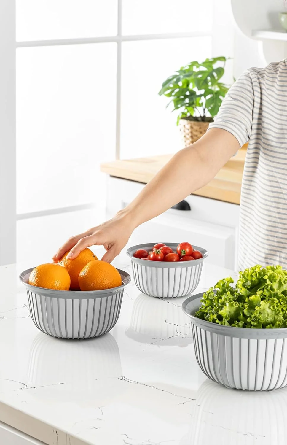 ظرف نگهداری گرد فولی لایف لینیا 500 میلی لیتر، ست ظروف آماده سازی غذا، ظروف نگهداری مواد غذایی پلاستیکی درب دار، جعبه های سازمان دهنده آشپزخانه قابل چیدن، فاقد BPA و قابل استفاده در مایکروویو (BNM-7017)