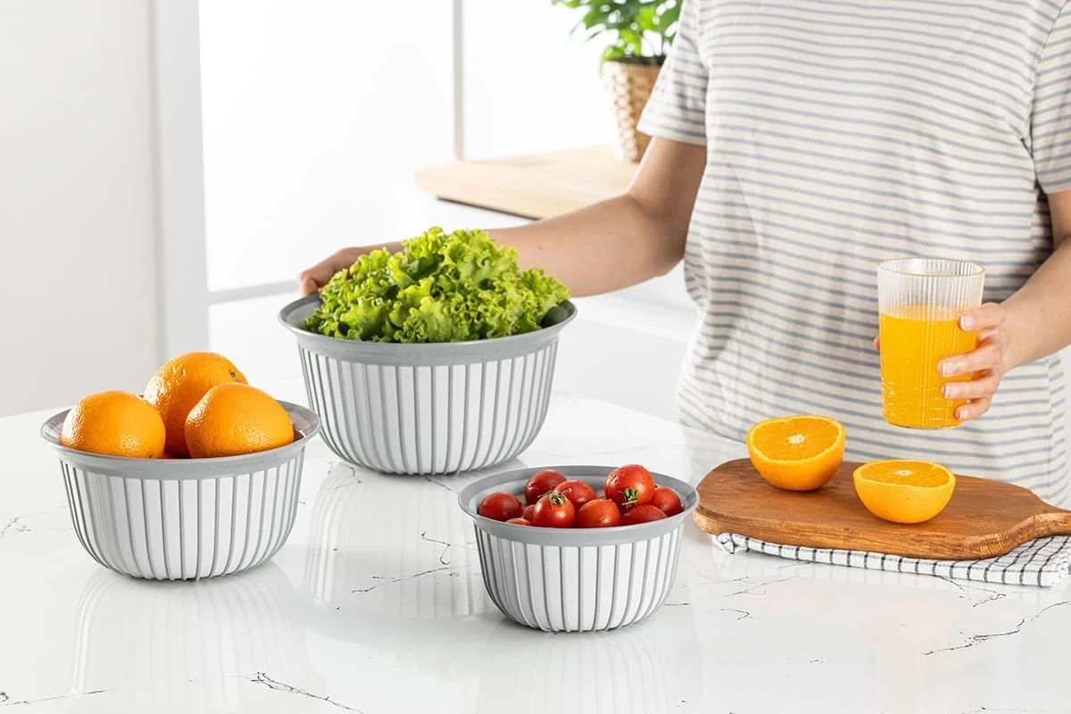 ظرف نگهداری گرد فولی لایف لینیا 500 میلی لیتر، ست ظروف آماده سازی غذا، ظروف نگهداری مواد غذایی پلاستیکی درب دار، جعبه های سازمان دهنده آشپزخانه قابل چیدن، فاقد BPA و قابل استفاده در مایکروویو (BNM-7017)