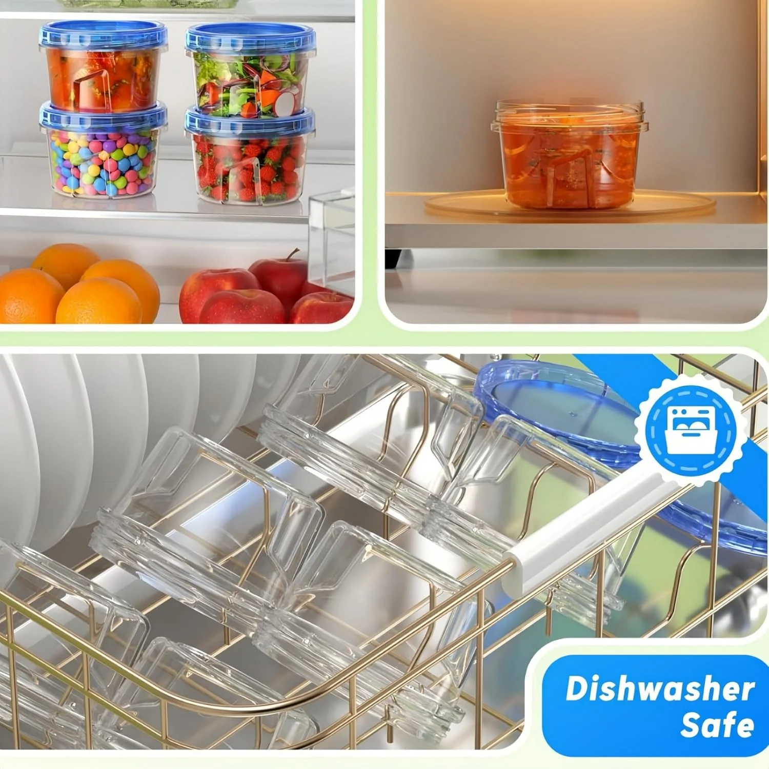 ظروف نگهداری مواد غذایی فریزر 6 عددی - 500 میلی لیتری، ظروف پلاستیکی نگهداری مواد غذایی با درب پیچی، بدون BPA، قابل استفاده مجدد، مناسب برای سوپ، قابل استفاده در مایکروویو و ماشین ظرفشویی