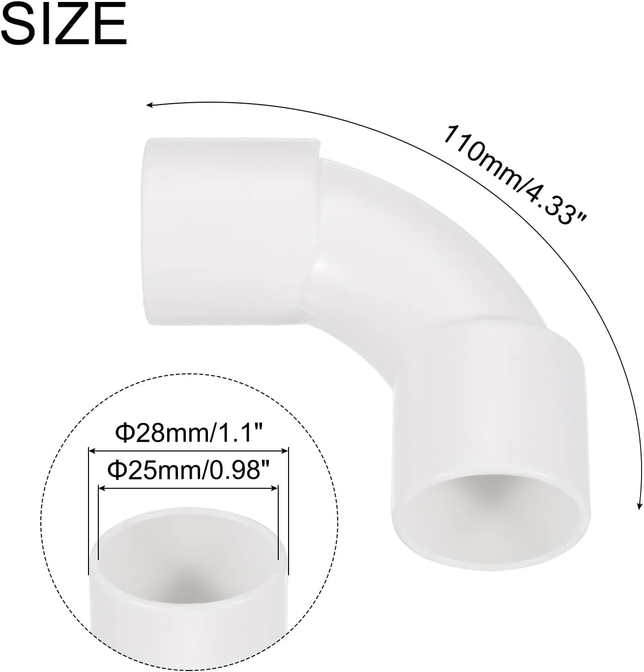 اتصالات زانویی کوپلینگ لوله PVC سورسیینگ مپ، 25 میلی متر، تغییر جهت برای لوله برق، بسته 10 عددی اتصالات زانویی کوپلینگ لوله PVC سورسیینگ مپ، 25 میلی متر، تغییر جهت برای لوله برق، بسته 10 عددی